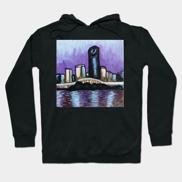 Brisbane River Print Hoodie by annaleebeer